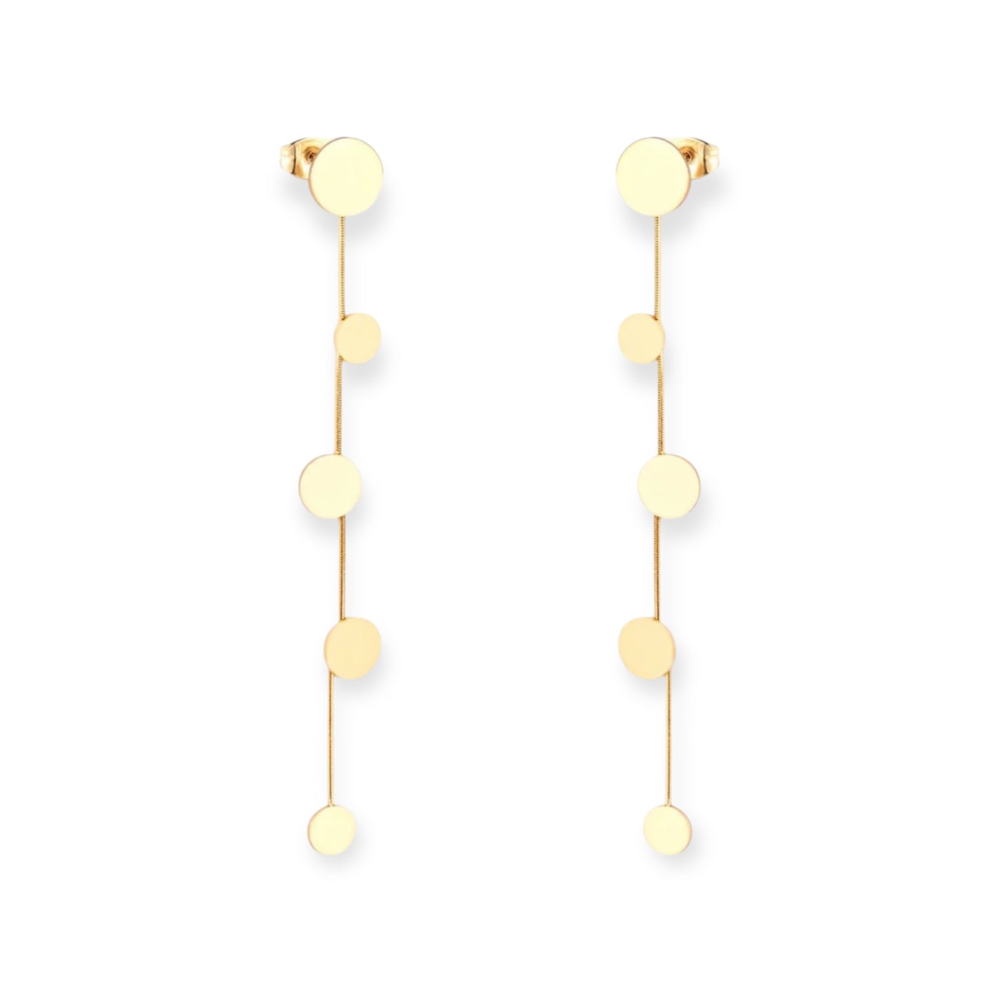 Gold Dot Drop Earrings