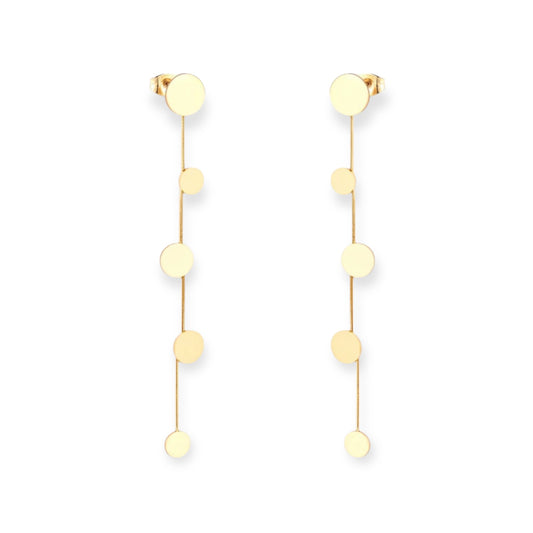 Gold Dot Drop Earrings